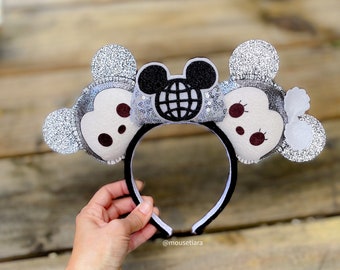 Mickey Ears | SpaceShip Earth Epcot Ears | Minnie Mouse Ears Tsum Tsum Ufufy Disney | Can be done as Hair Clips Barrettes