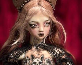 Porcelain Ball Jointed Doll Dark Gothic Full Set BJD Doll  | Ready to Ship One of a Kind | Forgotten Hearts | FHDolls