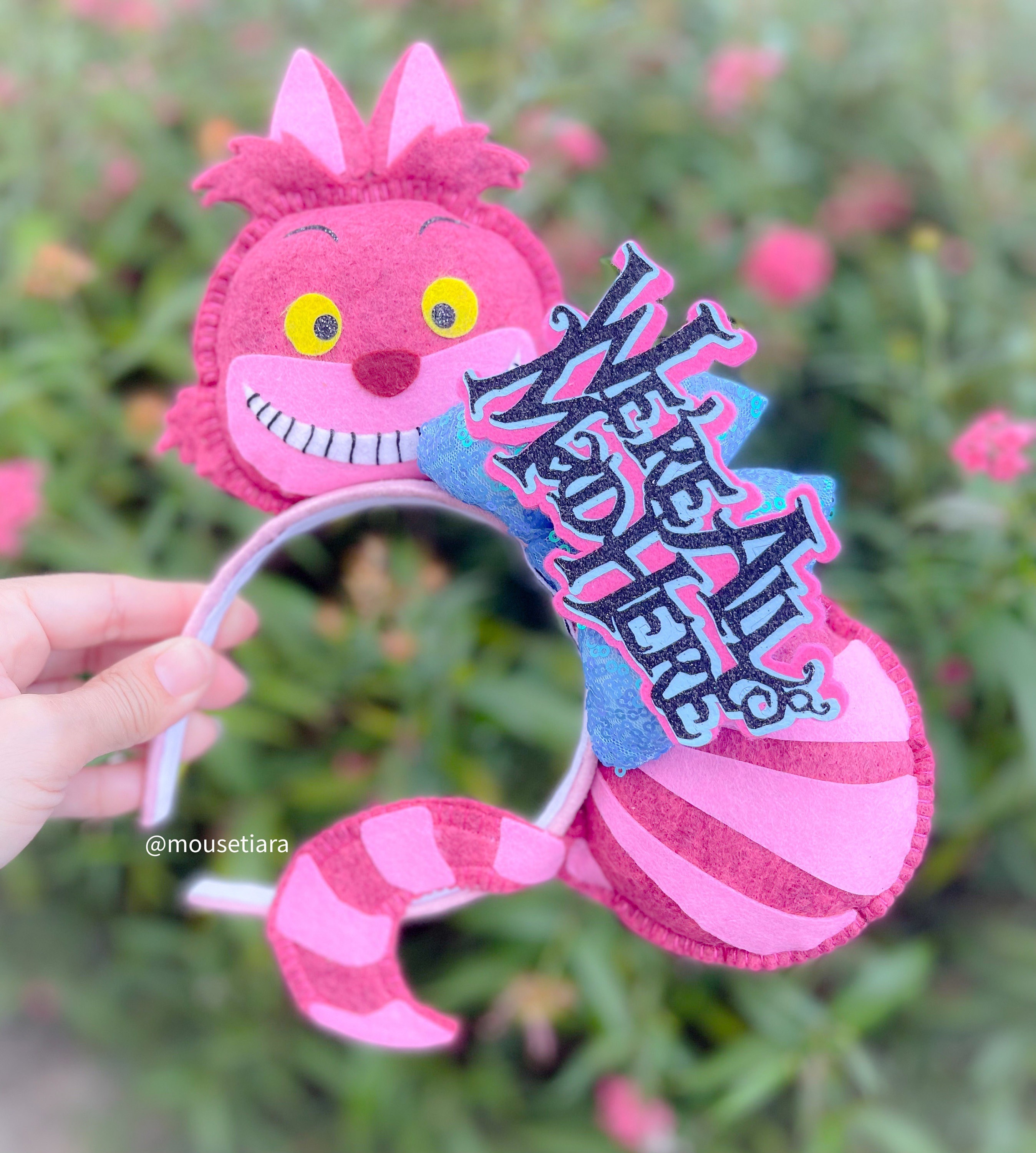 Disney Parks Alice in Wonderland Cheshire Cat Fuzzy Headband Ears Bow NEW Disney Ears Mickey Ears | Alice in Wonderland Cheshire Cat  main image 3