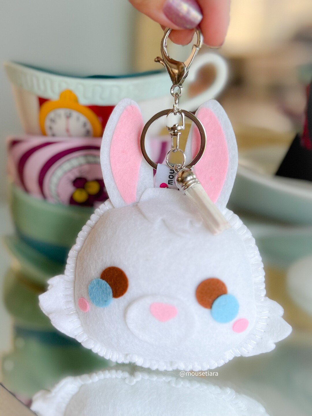 Disney Rabbit Keychain Disney Keychain Alice in Wonderland White Rabbit for Disney Backpack ...