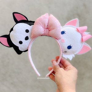 Mickey Ears | Minnie Ears | Aristocats Marie Figaro | Disney Headband |  Tsum Tsum Ufufy Disney  | Can be done as Hair Clips Barrettes
