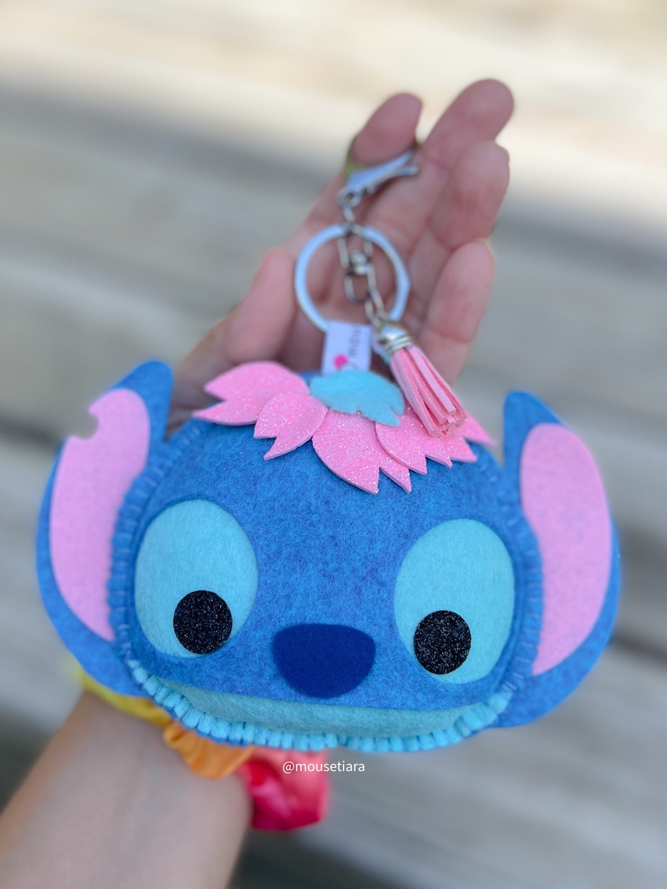 Disney Keychain Lilo and Stitch Pink Sakura Hand Made Stitch