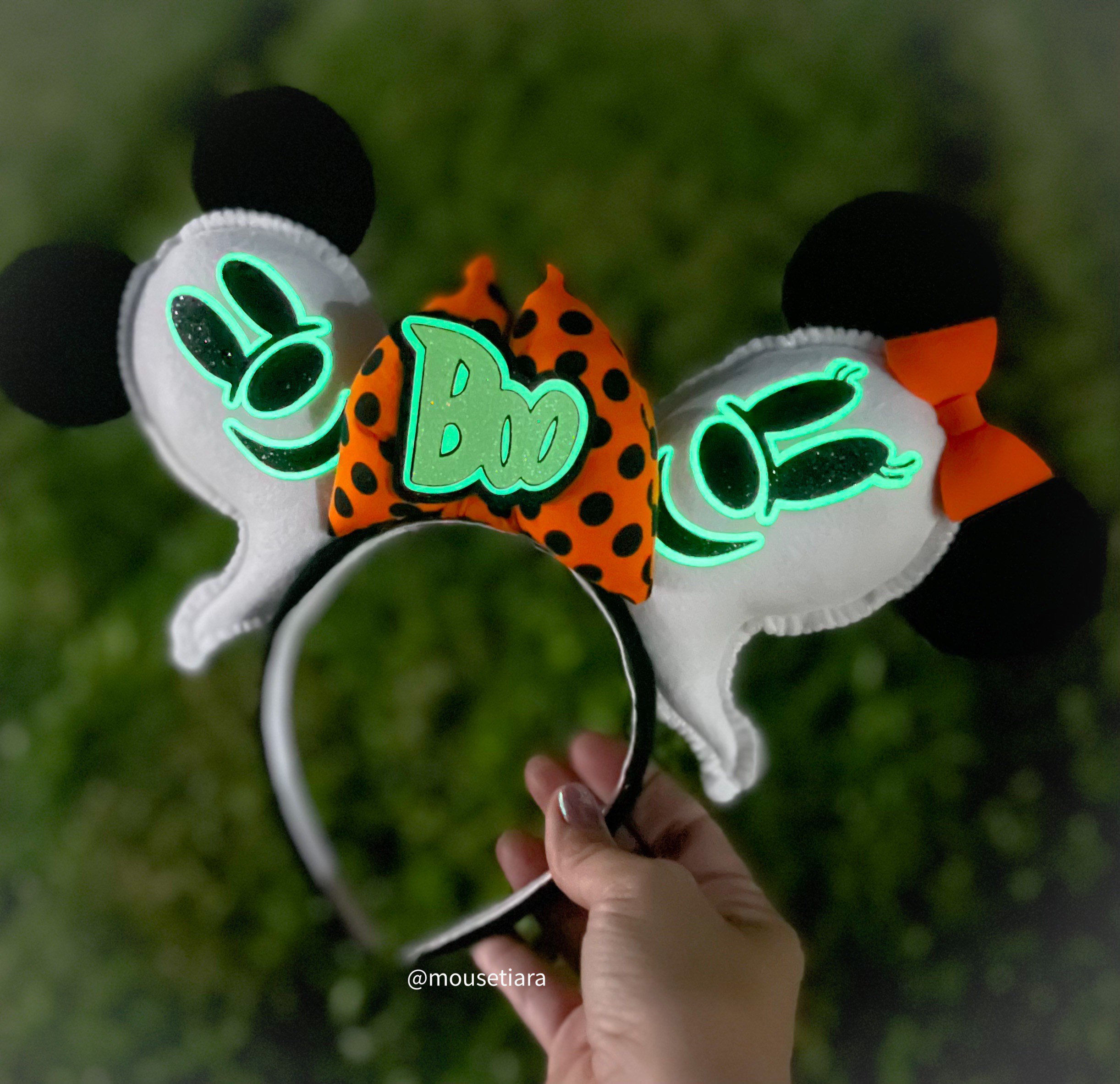 Disney Ears Mickey Ears Ghost Mickey Mouse Ears Headband Loungefly Inspired Minnie Ears Halloween Fall Ears Disney Glow in the Dark Etsy