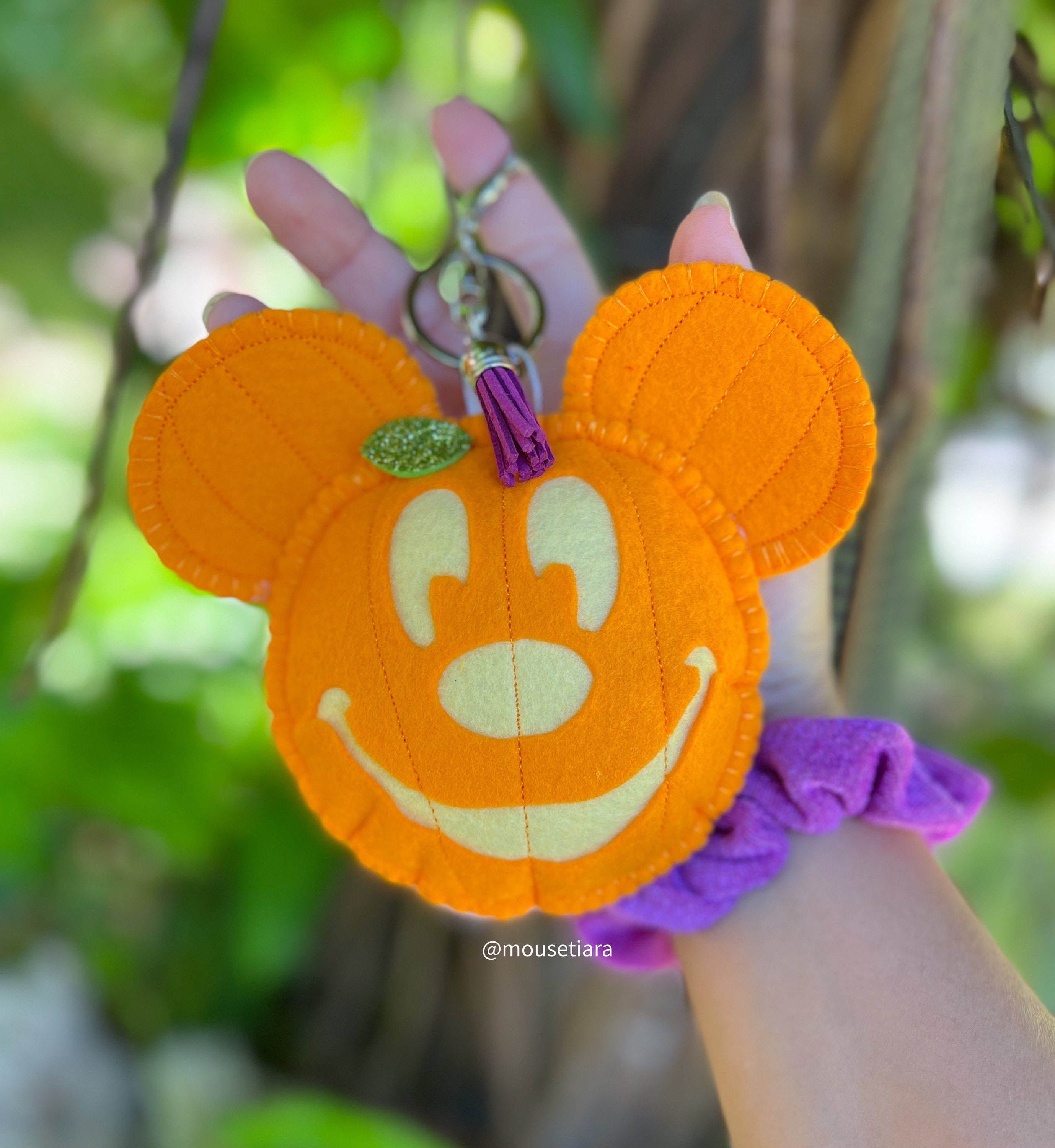 Orange Pumpkin Mickey Hand Made Keychain Bag Charm | Matching