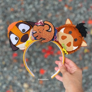 Mickey Ears Lion King Pumba Timon Mouse Ears Headband | Jungle Cruise Safari Kilimanjaro  | Can be done as Hair Clips Barrettes