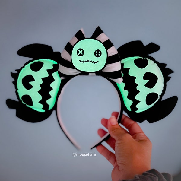 Mickey Ears | Glow in the Dark Lilo and Stitch Scrump Skeleton Nightmare Before Christmas Minnie Mouse | Can be done as Hair Clips Barrettes