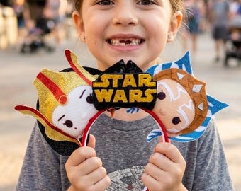 Mickey Ears Ahsoka Tano Queen Amidala Star Wars Clone Wars inspired Mouse Ears Headband Tsum Tsum Fall Holiday Christmas Disney Gift