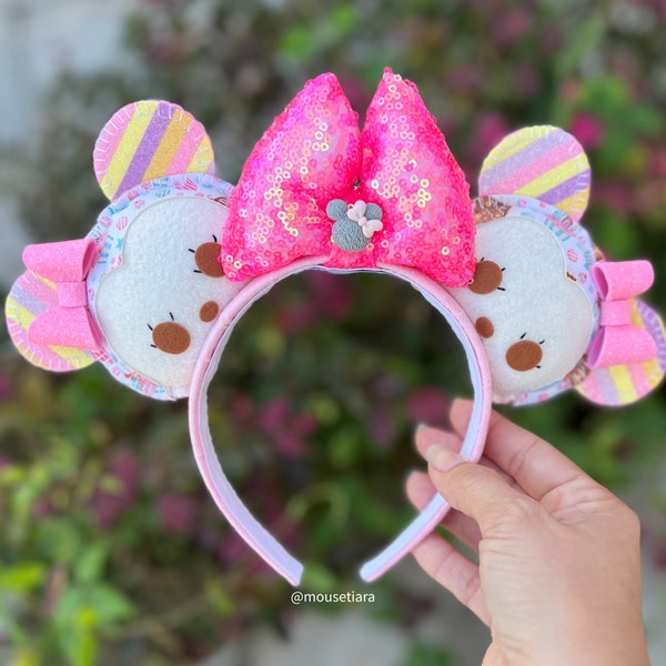 Mickey Ears Disney Ears Kawaii Pastel Stripes Ears  Minnie Mouse Headband Made To Order Tsum Tsum Ufufy Disney   Graduation Ears Gift