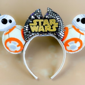Mickey Ears Star Wars Galaxy&#39;s Edge BB8 Android Hand Made Disney Mouse Ears Tsum Tsum Ufufy Disney | Fall Holiday Christmas Disney Gift
