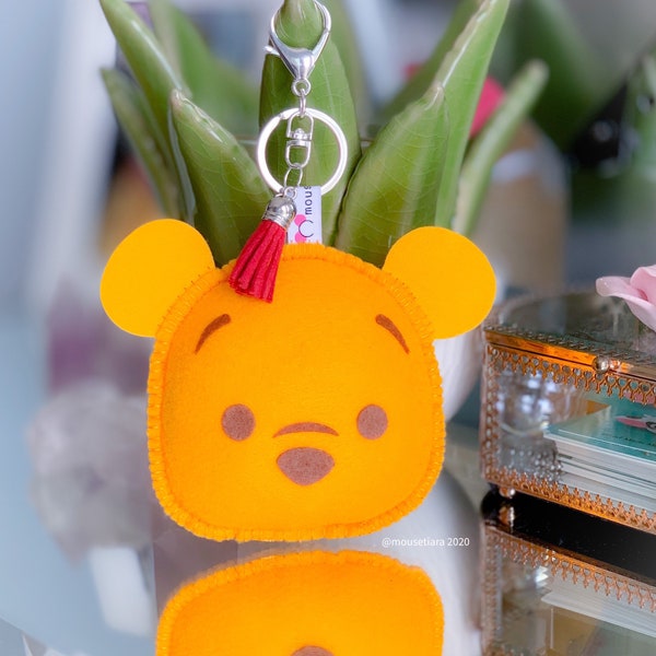 Winnie the Pooh , Hand Made Keychain Handbag charm for Backpack Matching Mickey Ears Tsum Tsum Ufufy Disney | Graduation Gifts