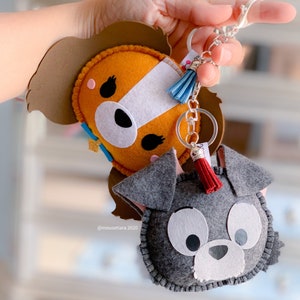 Lady and the Tramp Disney Keychain  | Disney Ornament |  Mickey Mouse Ears | Tsum Tsum  Fall Holiday Christmas Disney Gift