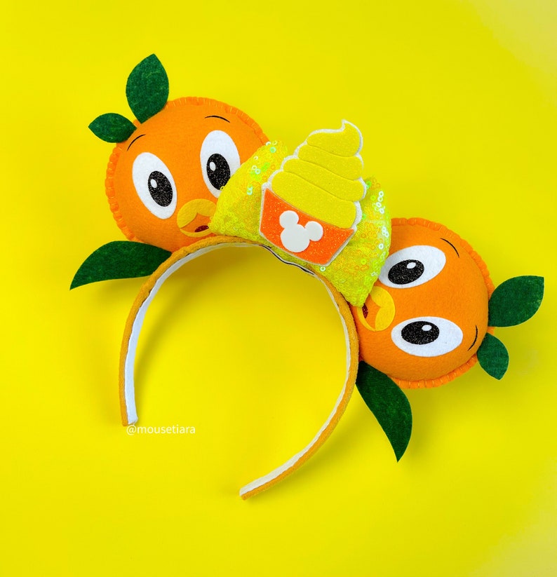 Mickey Ears Disney Ears Orange Citrus Bird Epcot Minnie Mouse Ears Tsum Tsum Can be done as Hair Clips Barrettes image 6