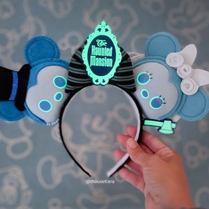 Disney Ohren Mickey Ears Haunted Mansion Hut Box Braut Minnie Axe Maus Ohren Stirnband Glow in the Dark Bräutigam Brautohren Hochzeit