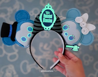 Disney Ears Mickey Ears Haunted Mansion Hat Box Bride Minnie Axe Mouse Ears Headband Glow in the Dark Groom Bride Bridal Ears Wedding