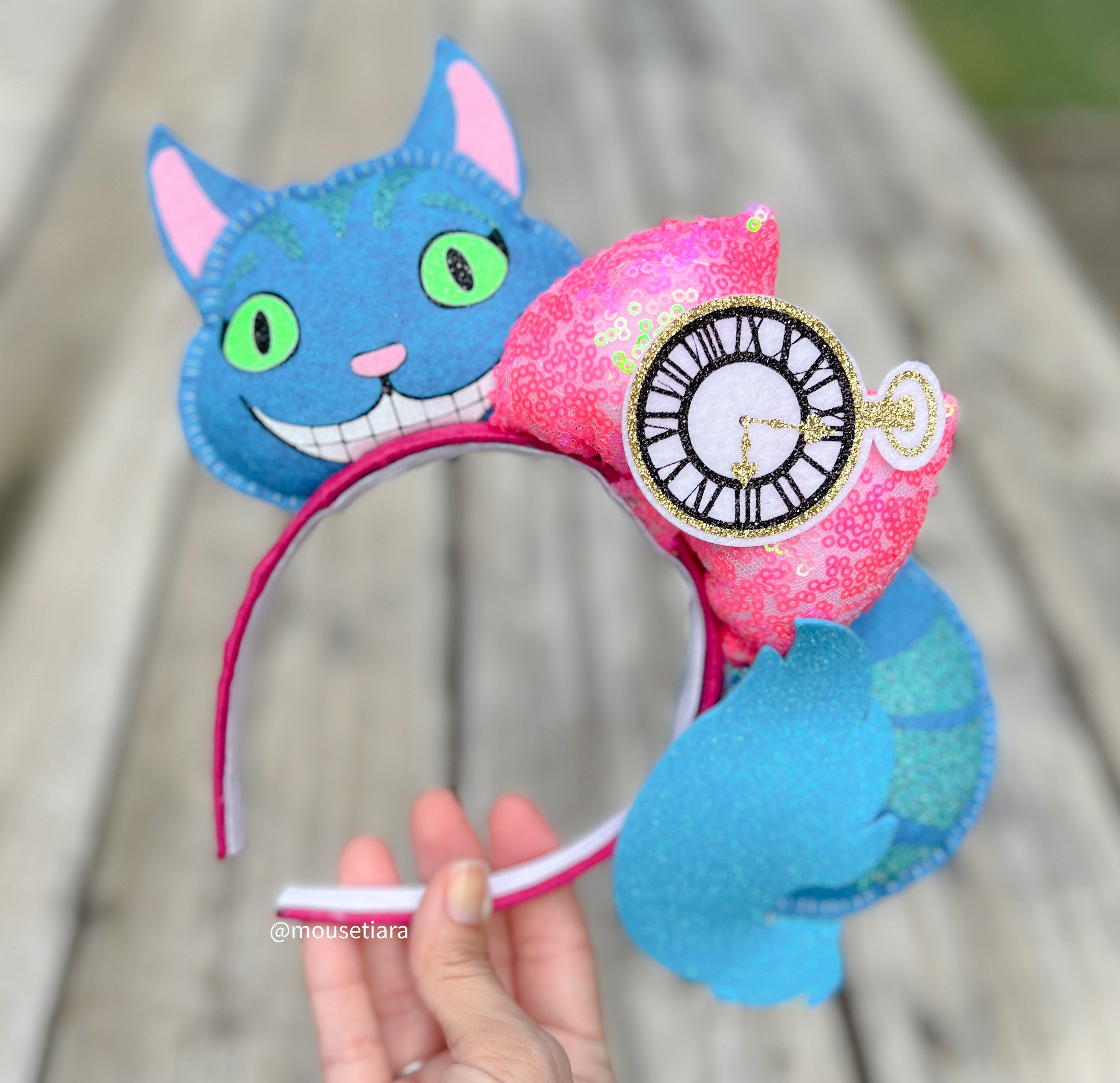 Disney Parks Striped Cheshire Cat Ears Headband with Iconic Grin il_fullxfull.3528066605_f6gx.jpg main image 3
