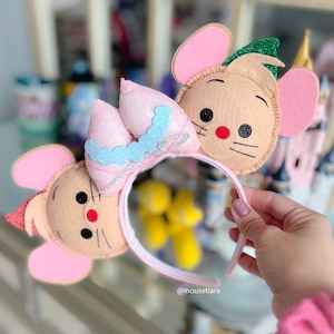 Disney Ears Mickey Ears Cinderella Gus and Jaq Mouse Ears Headband Tsum Tsum Ufufy Disney | Can be done as Hair Clips Barrettes