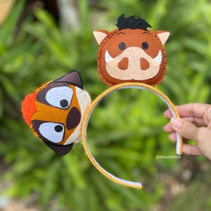 Mickey Ears Rey León Pumba Timon Mouse Ears No Bow Headband Tsum Tsum ...