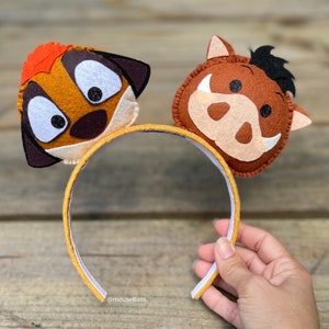 Mickey Ears Lion King Pumba Timon Mouse Ears No Bow Headband Tsum Tsum for boys girls Disney | Graduation Gifts for Her or Him