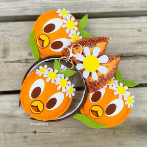 Mickey Ears | Disney Ears Keychain set  | Orange Citrus Bird | Epcot  Minnie Mouse Ears | Can be done as Hair Clips Barrettes