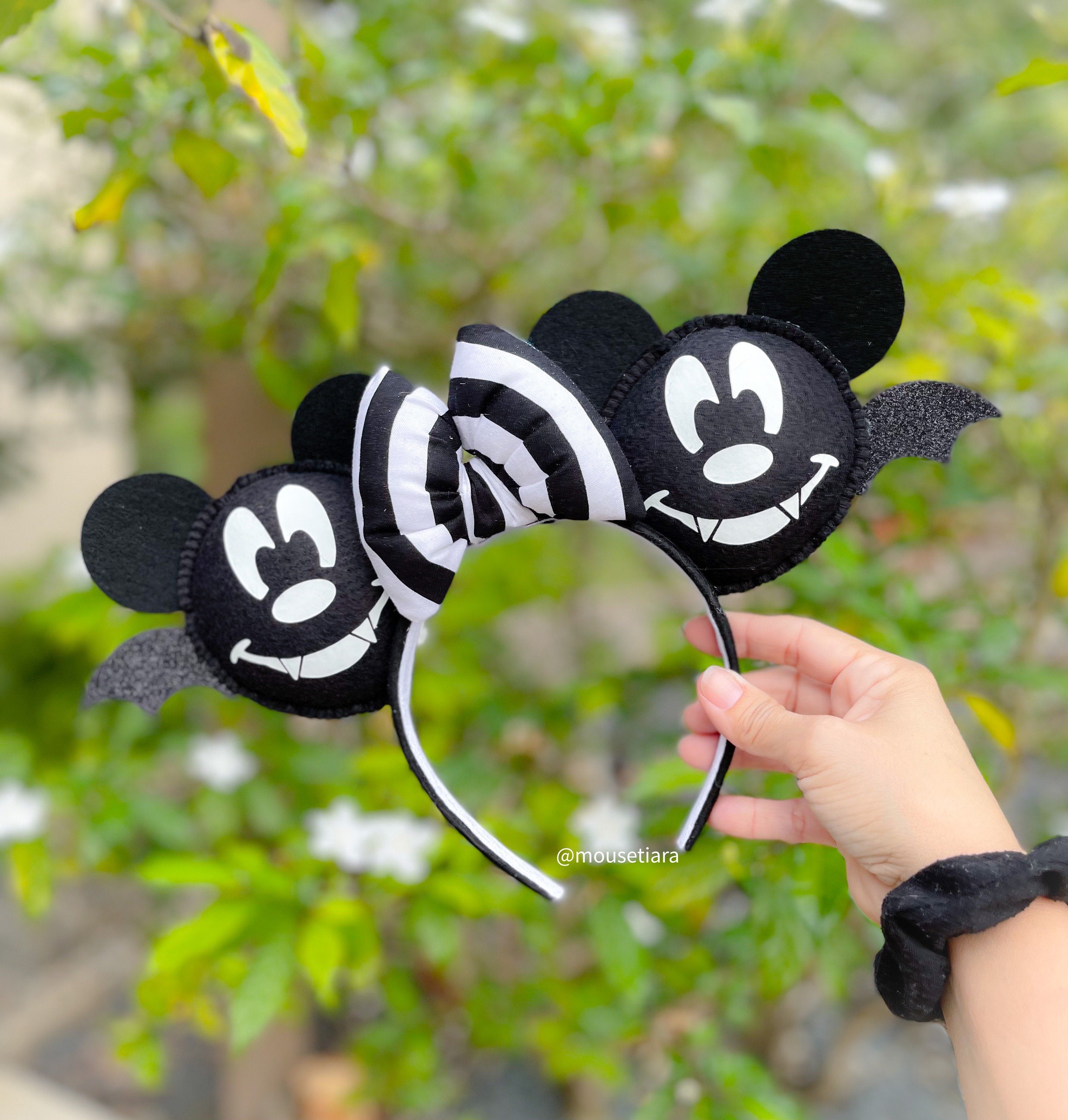 Disney Minnie Mouse Ears Bat Vampire Headband Glow In The Dark Halloween NWT Disney Parks The Nightmare Before Christmas Halloween Minnie  main image 3