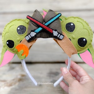 Star Wars Mickey Ears | The Mandalorian Grogu | The Child eating Egg Frog | Ashoka Tano Minnie Mouse Ears Headband | Tsum Tsum Ufufy Disney