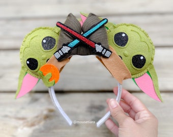 Star Wars Mickey Ears The Mandalorian Grogu The Child eating Egg Frog  Ashoka Tano Minnie Mouse Ears Headband Tsum Tsum Ufufy Disney