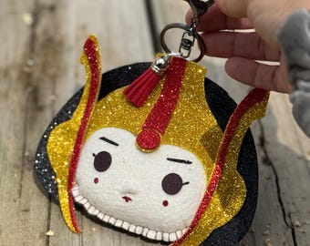 Queen Amidala inspired  Keychain for Backpack | | Star Wars Valentines Gift   Graduation Ears Gift