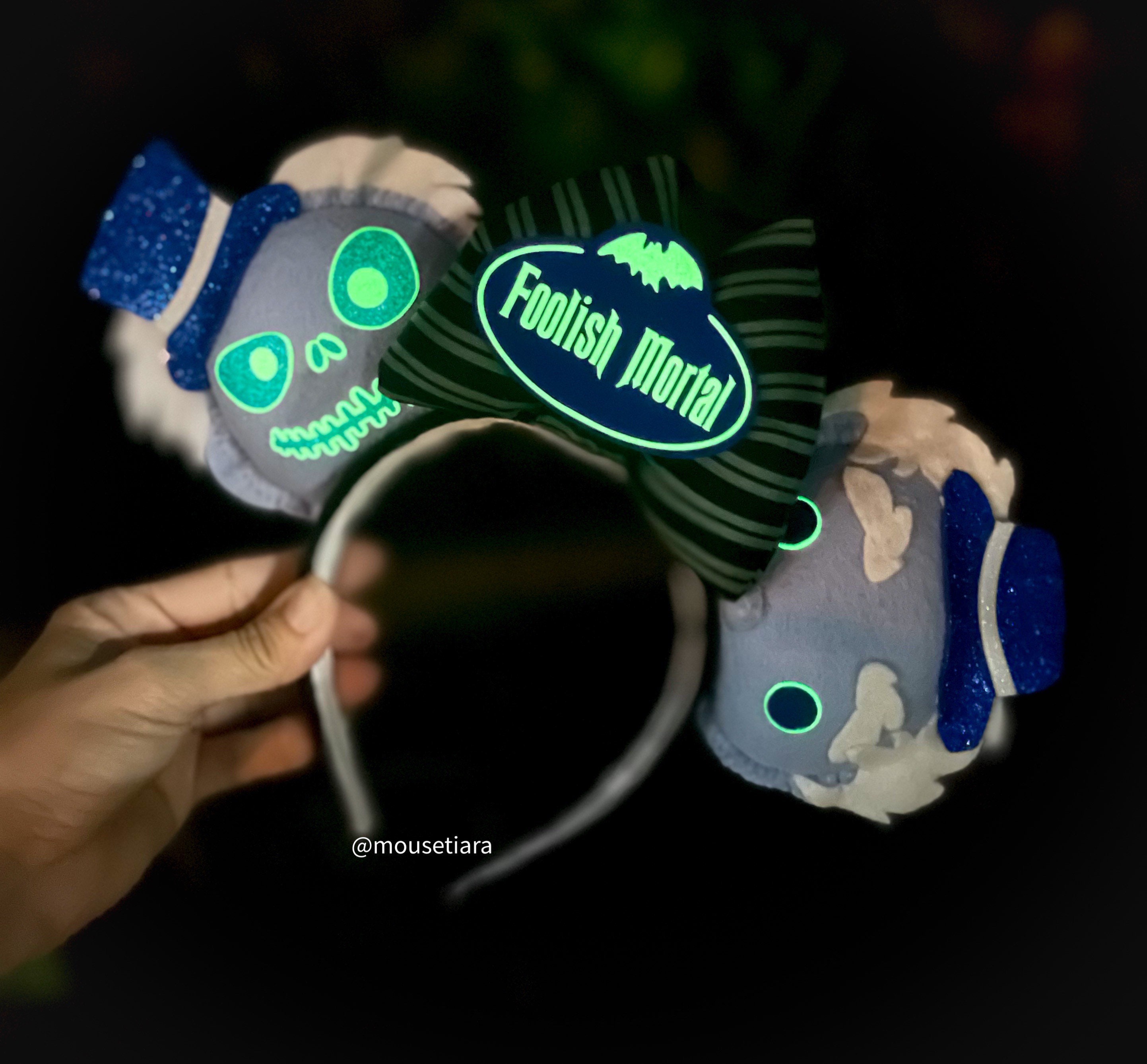 Disney Haunted Mansion Glow In The Dark Mouse Ears Headband Disney Parks Haunted Mansion Headband Ears 50th Busts Ghosts  main image 4