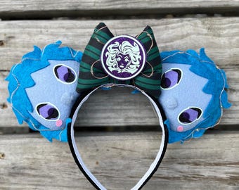 Disney Ears light up Mickey Ears Haunted Mansion Madame Leota lit up Mouse Ears Headband Glow in the Dark Groom Bride Bridal