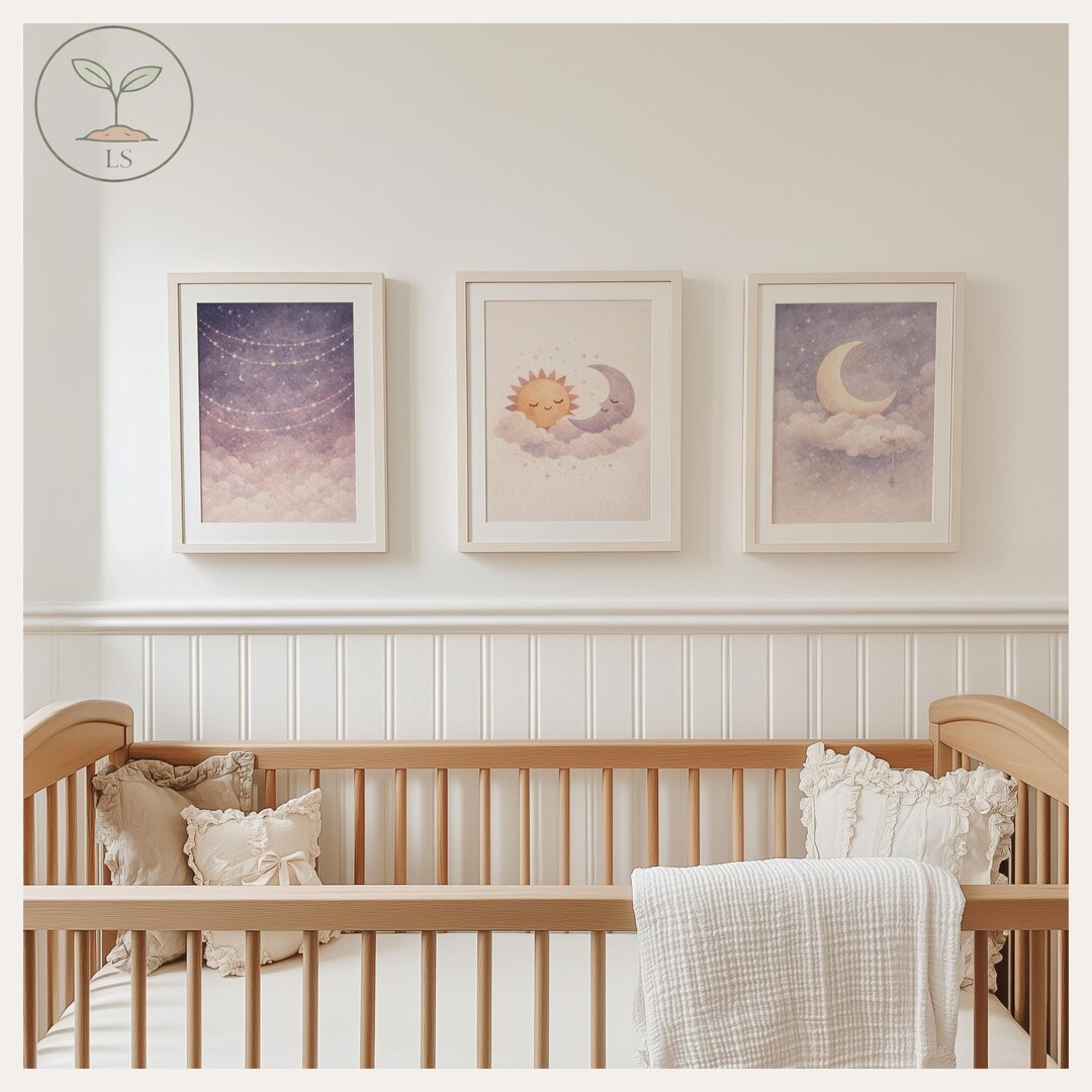 Celestial Nursery Prints, Moon Sun Stars Baby Room Wall Art - Etsy