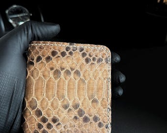 Handmade Genuine Python Leather Bifold Wallet