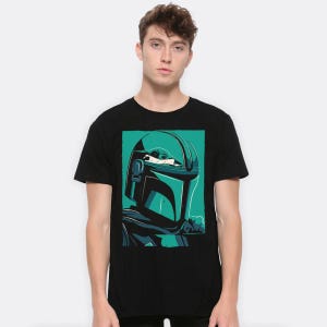 Mando och Grogu T-shirt, herr- och damstorlekar (MAD-963258)