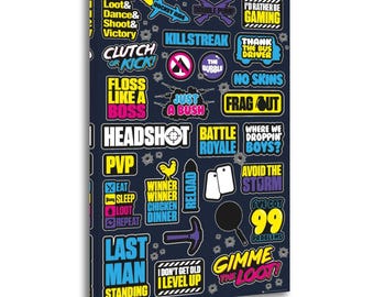 Battle Royale Infographic Canvas Print: Gaming Wall Art Poster