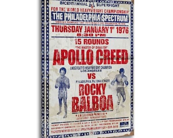 Rocky Balboa Apollo Creed Boxing Championship Poster (Canvas Print)