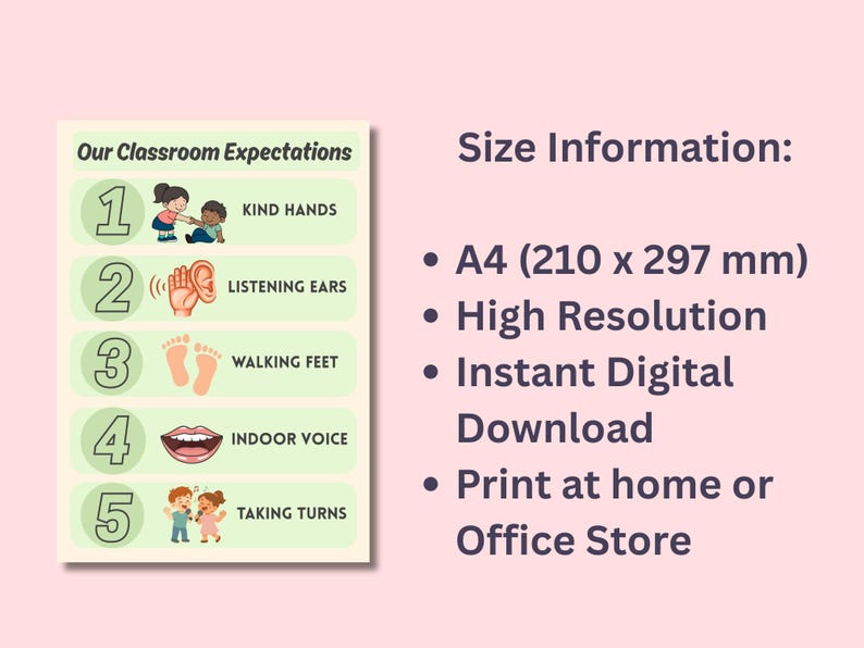 Classroom Expectations Poster Printable | Editable Classroom Rules ...
