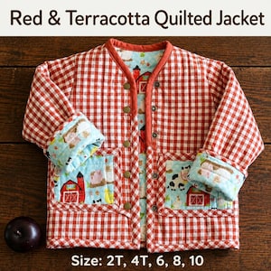 Children's Quilted Jacket Sewing Pattern – Patchwork Coat, Sizes 2T-10 (PDF Download)