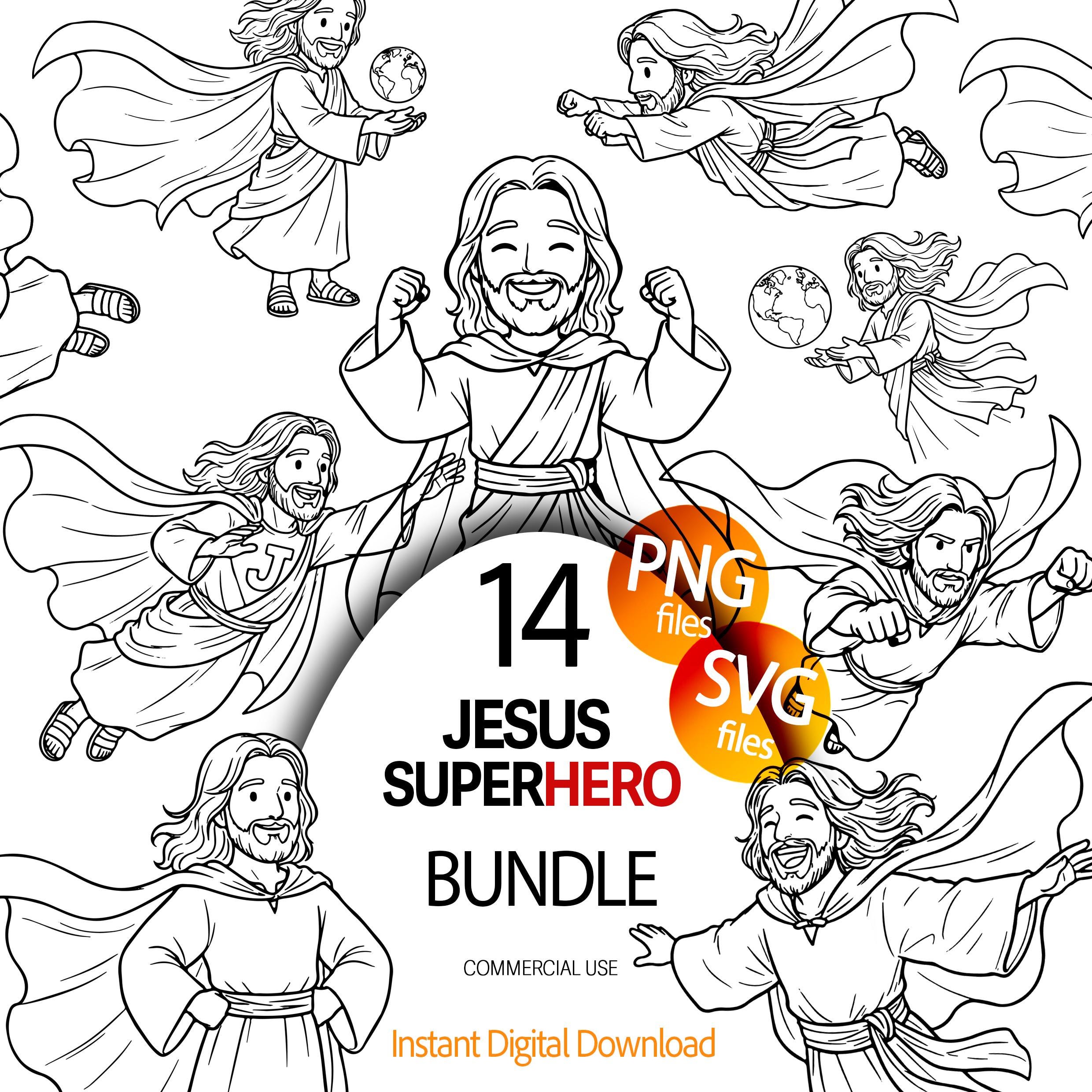 Jesus is My Superhero SVG Files Clipart Bundle Png File Christian God ...