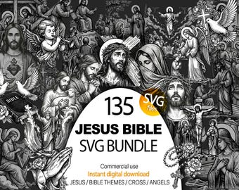 SVG de la Biblia de Jesucristo, imágenes prediseñadas de escenas bíblicas, religión cristiana, vector de ángel, descarga digital, ilustración del Evangelio, diseños de fe