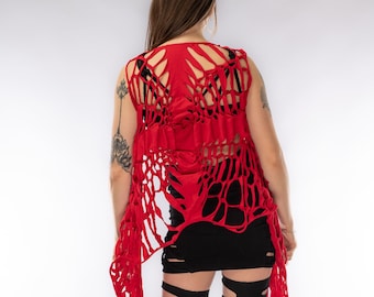 Medium Spider scarf!!! Versatile scarf that can be wear as a vest!! Spider web inspiration cut!!