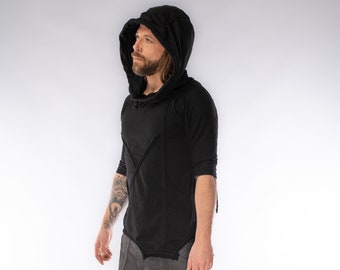 Stretch COTTON ASYMMETRIC HOODIE – Unisex Comfort Colors Hoodie Available In Different Sizes