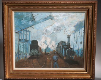 Claude Monet OOC Painting Reproduction Arrival at Saint-Lazare Station