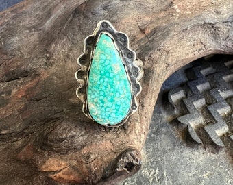 Gorgeous turquoise ring with sterling silver setting.