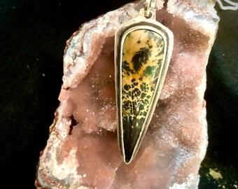 Dendritic Jasper set dagger style in sterling Sterling Silver.