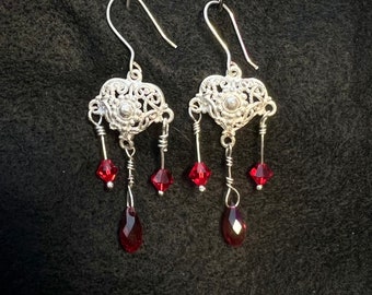 Gorgeous sterling earrings with Swarovski crystals that dance and dangle