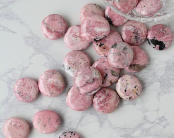 Peruvian Rhodonite Mini Palm Stone Crystal | Heart Chakra | Compassion, Forgiveness & Emotional Balance