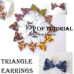 Schema per orecchini triangolari con perline, tecnica Peyote (tutorial in PDF)
