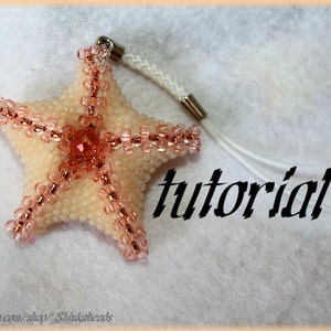 Starfish pendant or hairpin Beading Pattern PDF, pendant beading pattern, beading tutorial, technique, beading instructions
