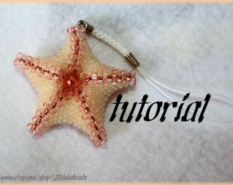 Patrón de colgante de estrella de mar con cuentas, tutorial de cuentas de semillas (PDF)