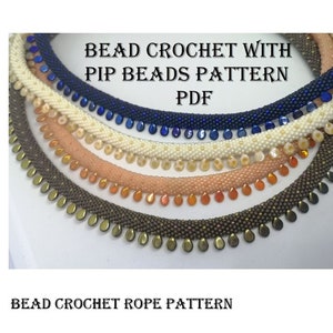 Bead Crochet Necklace Pattern with Pip Beads (PDF Pattern)