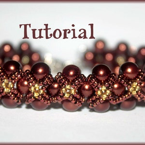 Pearls and seed beads Beading Pattern PDF, bracelet or necklace, beading pattern, tutorial, technique, instructions